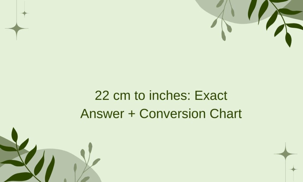 22 cm to inches
