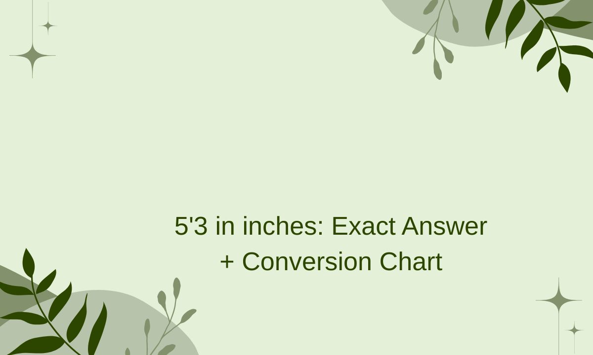 5’3 in inches: Exact Answer + Easy Conversion Chart - inchesx.com