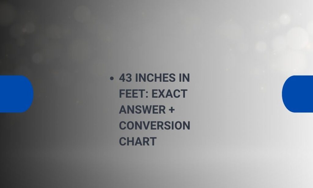 43 inches in feet